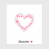 Roze Rode Verspreide Hart Confetti Liefdespatroon Sticker (Vel)