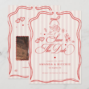 Roze & Rode Vintage Cupido Save The Date