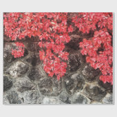 Roze rode visbladeren herfstmuur cadeaupapier (Vlak)