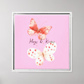 Roze Rode Vlinders houden van Canvas Afdruk (Voorkant)