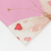Roze Rode Vlinders Knuffels Kusjes Fleece Deken (Hoek)