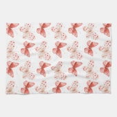 Roze Rode Vlinders Theedoek (Horizontaal)