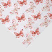 Roze Rode Vlinders Verjaardag Tissuepapier (Detail)