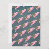 roze rode vrachtwagen kerstboom Merry Feestdagenkaart (Achterkant)