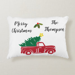 Roze rode vrachtwagen met familienaam accent kussen