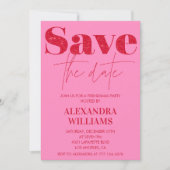 Roze Rode Vriendjes Uitnodigingen Bewaar de datum (Voorkant)