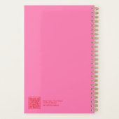 Roze/Rode Vrouwelijke Minimalistische Bloemen Plan Planner (Achterkant)