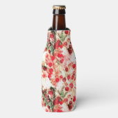 Roze rode vuil pootendot grunge flesjeskoeler (Fles Voorkant)