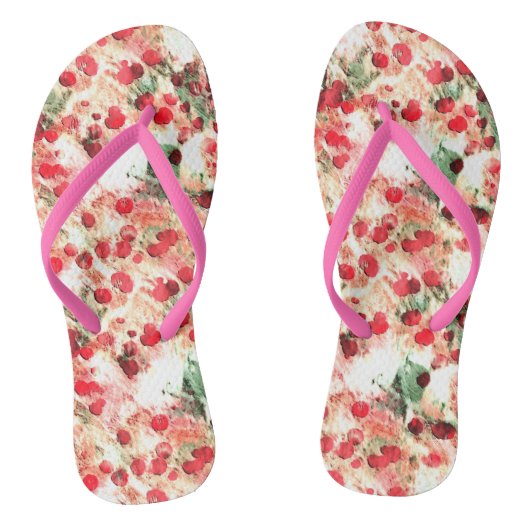 Roze Rode Vuil Spikkel Grunge Teenslippers (Voetbed)