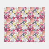 Roze, rode waterverf bloemen. fleece deken (Voorkant (Horizontaal))