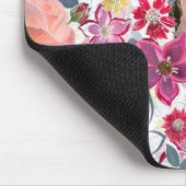 Roze, rode waterverf bloemen. muismat (Hoek)
