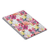 Roze, rode waterverf bloemen. notitieboek (Rechterzijde)