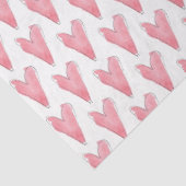 Roze Rode Waterverf Harten Liefde Kunstenhand gete Tissuepapier (Detail)