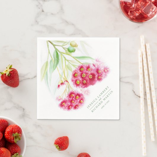 Roze rode waterverf met eucalyptus servet (Insitu)