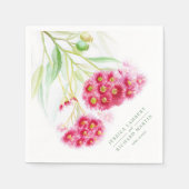 Roze rode waterverf met eucalyptus servet (Voorkant)