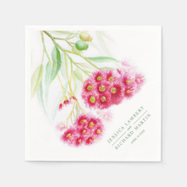 Roze rode waterverf met eucalyptus servet