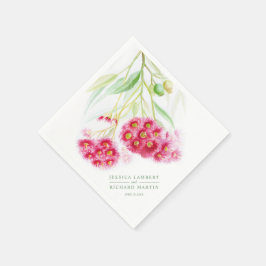 Roze rode waterverf met eucalyptus servet