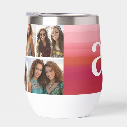 Roze Rode Waterverf - Mod Monogram - Fotocollage (Rechts)