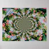 Roze rode waterverf rozen, abstracte mandala flora poster (Voorkant)