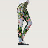 Roze rode waterverf rozen mandala zen botanisch leggings (Rechts)