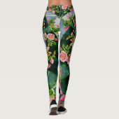 Roze rode waterverf rozen mandala zen botanisch leggings (Achterkant)