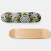 Roze rode waterverf rozen skateboard (Horizontaal)