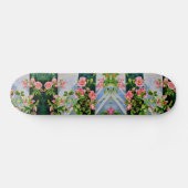Roze rode waterverf rozen skateboard (Horizontaal)