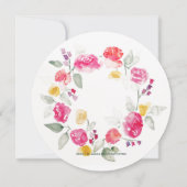 Roze rode Waterverf Vrijgezellenfeest Cirkel Uitno Kaart (Achterkant)