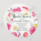 Roze rode Waterverf Vrijgezellenfeest Cirkel Uitno Kaart (Voorkant / Achterkant)