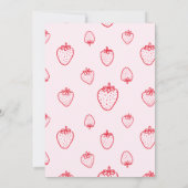 Roze rode wavy berry lief meisje baby shower kaart (Achterkant)