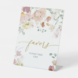 Roze & Rode Wildbloemen Douche Favorieten Sign Reclamebord Met Voetstuk