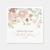 Roze & Rode Wilde Bloemen Bruidsfeest Servetjes Servet (Voorkant)