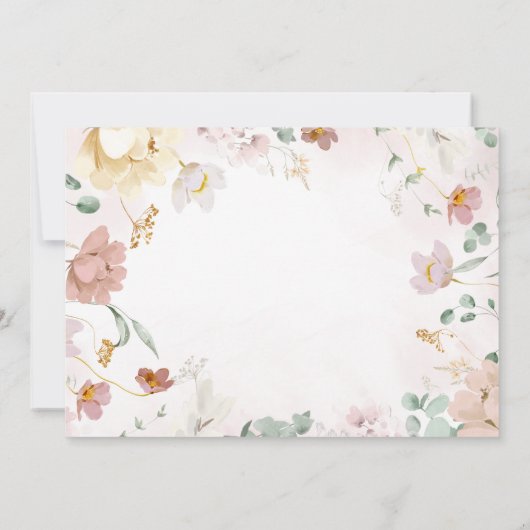 Roze & Rode Wilde Bloemen Foto Afstudeerfeest Kaart (Achterkant)