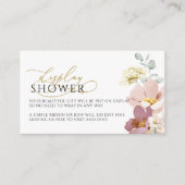 Roze & Rode Wildflowers Toon Douche Ticket Informatiekaartje (Voorkant)