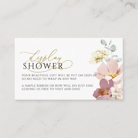 Roze & Rode Wildflowers Toon Douche Ticket Informatiekaartje (Voorkant)