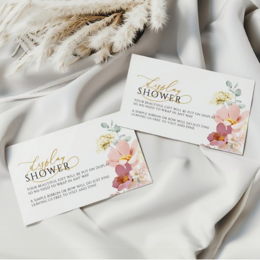 Roze & Rode Wildflowers Toon Douche Ticket Informatiekaartje