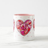 Roze/rode/witte drievoudige driehoekige Mok van he (Center)