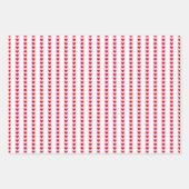 Roze rode witte harten Gestreepte Valentijnsdag Inpakpapier Vel (Voorkant 3)