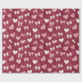 Roze Rode Witte Hartjes Verjaardag Cadeaupapier (Vlak)