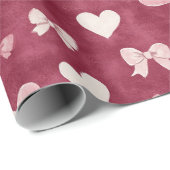 Roze Rode Witte Hartjes Verjaardag Cadeaupapier (Rol Hoek)