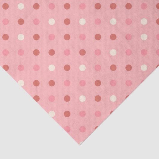 Roze rode witte poka dot patroon tissuepapier (Detail)