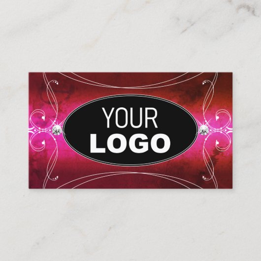Roze rode zwarte  handpellerjuwelen Logo toevoegen Visitekaartje (Voorkant)