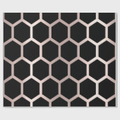 Roze rode zwarte meetkunde Honeycomb Hexagon Cadeaupapier (Vlak)