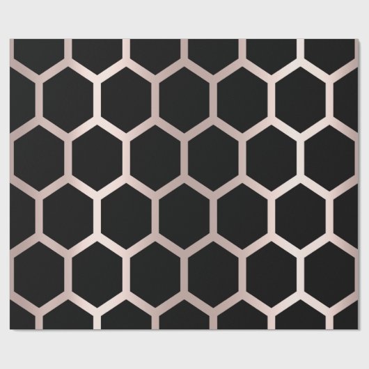 Roze rode zwarte meetkunde Honeycomb Hexagon Cadeaupapier (Vlak)