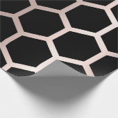 Roze rode zwarte meetkunde Honeycomb Hexagon Cadeaupapier (Hoek)