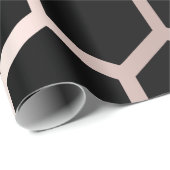 Roze rode zwarte meetkunde Honeycomb Hexagon Cadeaupapier (Rol Hoek)