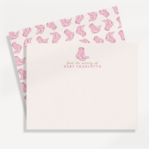 Roze Rodeo Laarzen Kraam Briefkaart Blush Beige
