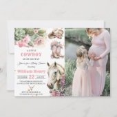 Roze Rodeo Western Cowboy Baby shower Kaart (Voorkant)