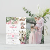 Roze Rodeo Western Cowboy Baby shower Kaart (Staand voorkant)