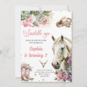 Roze Rodeo Western Cowboy Verjaardagsfeest Kaart (Voorkant)